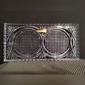 Vintage Bohemia Crystal Tray Czechoslovakia